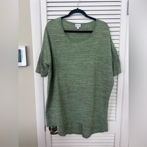 LuLaRoe Olive Green Heathered Short Sleeve Top